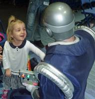 Chloe pressing the Robots buttons  &raquo; Click to zoom ->